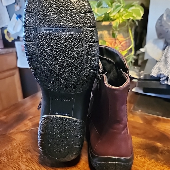 Hotter Whisper Red Leather Slouch Ankle Boots Sz US 9.5 UK 7.5 Dual Zip - Picture 4 of 5